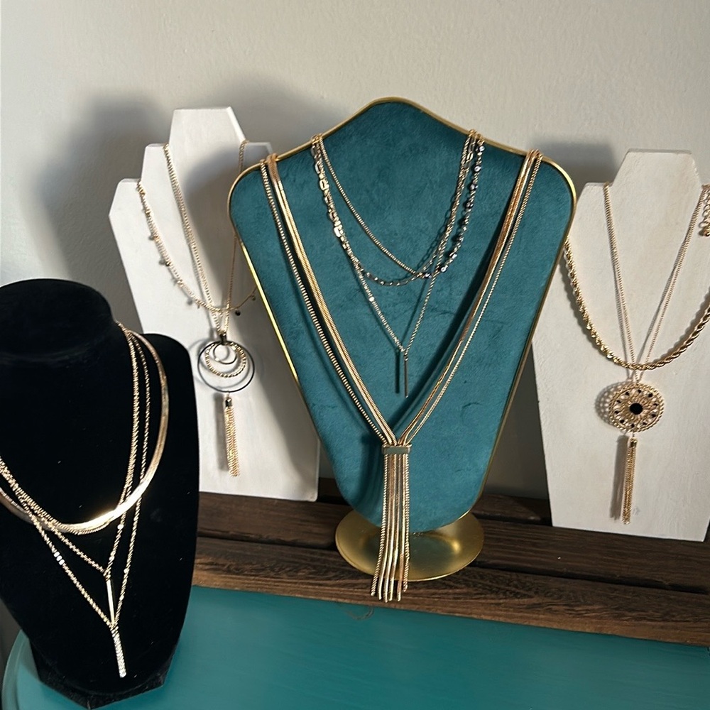 New Lot 8 Piece Gift Christmas Bulk Gold Tone Necklace Fashion Jewelry Set - Picture 16 of 16